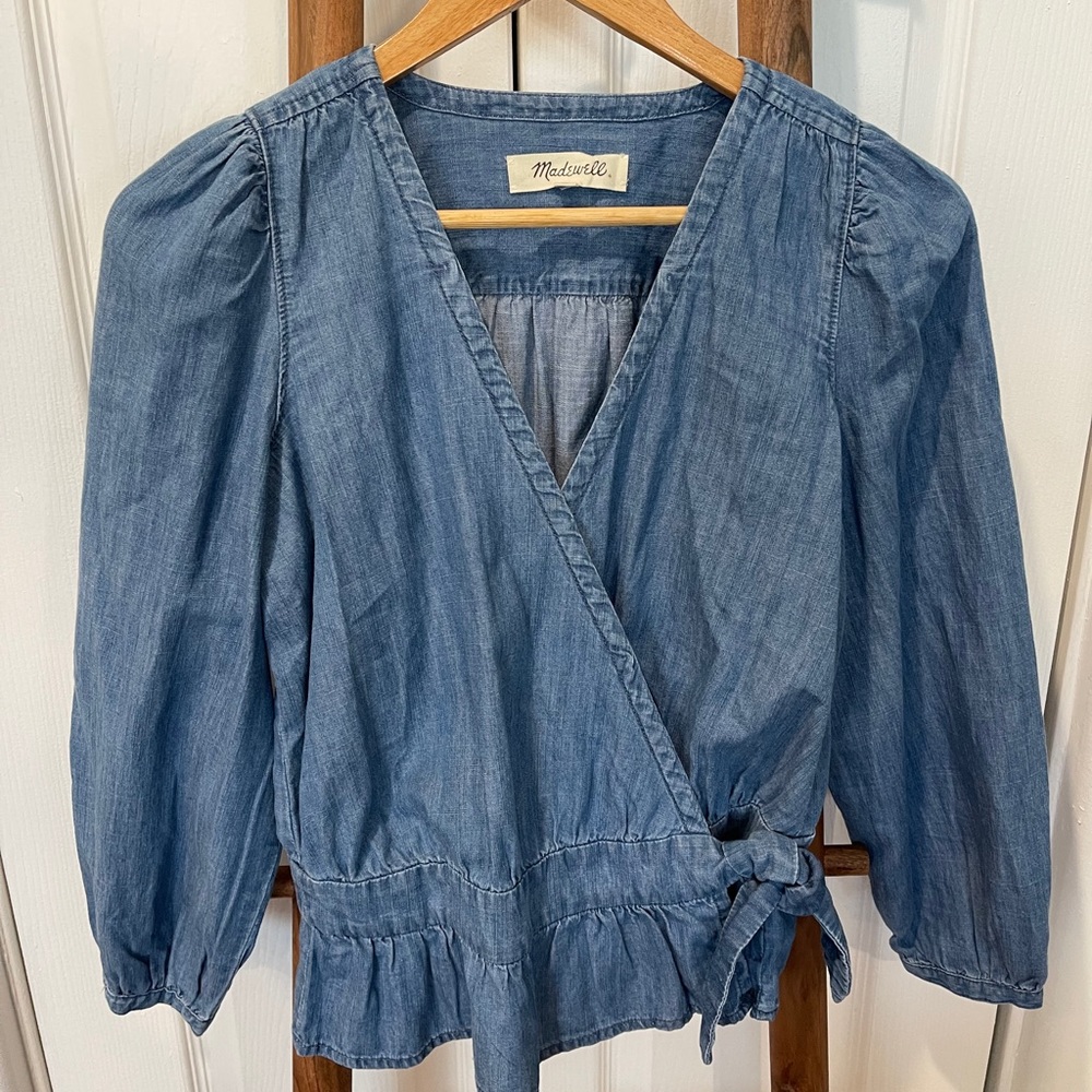Madewell jeans top with side tie new never worn